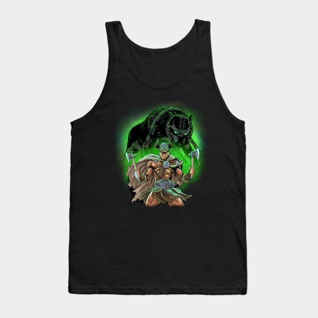 Viking Wolf Tank Top by JackComicArt